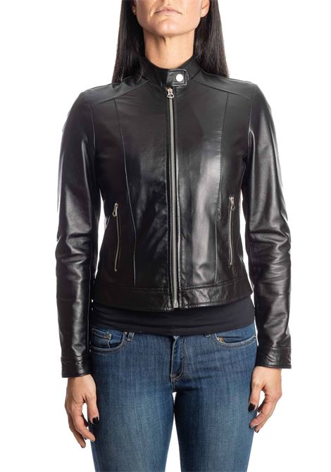 Leather button jacket PK BY PASKAL | 361SKNAPPA-NERO